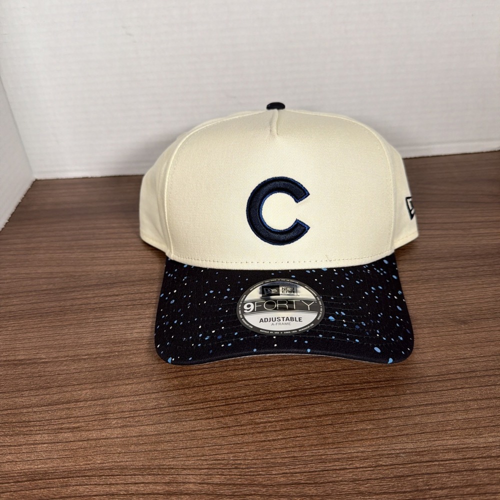 New Era Chicago Cubs Speckle 9Forty A-Frame SnapBack Adjustable Cream/Blue Hat